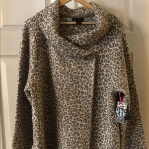 Christian Siriano Animal Print Sweater Cardigan